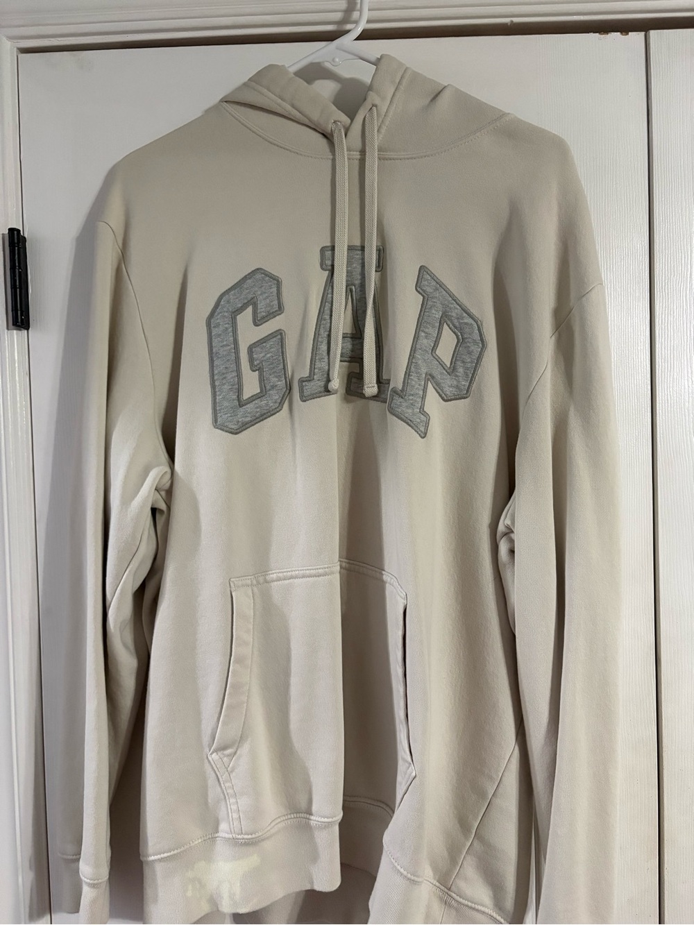 GAP Cream Hoodie with Logo Tag